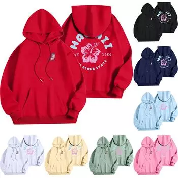 Женский модный легкий свитер с длинными рукавами и карманами с цветочным принтом M красный