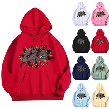 Женский модный легкий свитер с длинными рукавами и карманами с цветочным принтом L чёрный