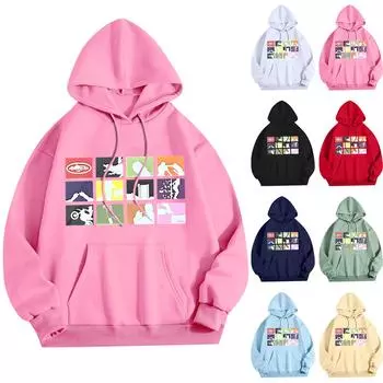 Женский модный легкий свитер с длинными рукавами и карманами с цветочным принтом XL красный