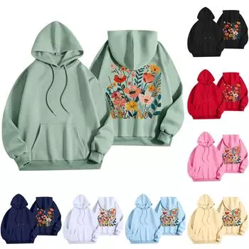 Женский модный легкий свитер с длинными рукавами и карманами с цветочным принтом M розовый