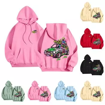 Женский модный легкий свитер с длинными рукавами и карманами с капюшоном M красный