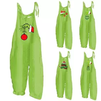 Женский модный милый маленький свежий винтажный повседневный комбинезон на бретельках с принтом XXXL