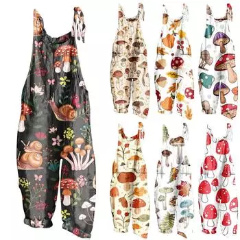 Женский модный милый маленький свежий винтажный повседневный комбинезон на бретельках с принтом L бежевый