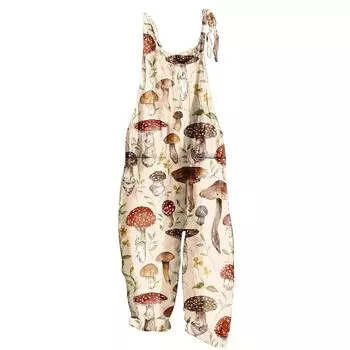 Женский модный милый маленький свежий винтажный повседневный комбинезон на бретельках с принтом S белый