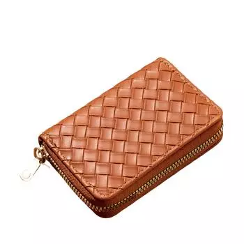 Женский модный мини-кошелек из искусственной кожи на молнии, держатель для карточек и монет 10.8*8.2CM оранжевый