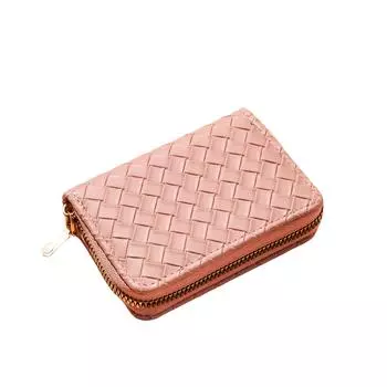 Женский модный мини-кошелек из искусственной кожи на молнии, держатель для карточек и монет 10.8*8.2CM розовый