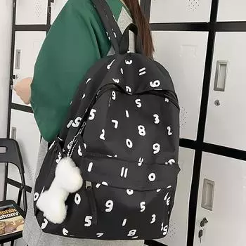 Женский модный номер с новым принтом, женская нейлоновая сумка для ноутбука, сумка для книг, женский рюкзак для отдыха, студенческий рюкзак для девочек, милые дорожные школьные сумки, модные With bone doll чёрный