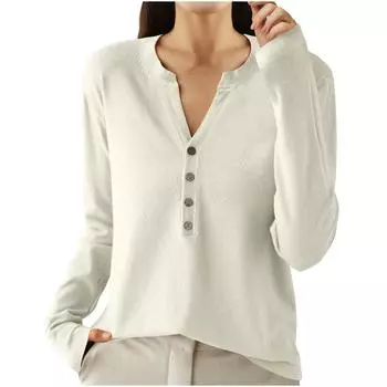 Женский модный однотонный свободный свитер с V-образным вырезом и длинными рукавами, пуловер L бежевый