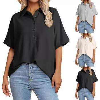 Женский модный однотонный свободный топ с длинными рукавами M бежевый