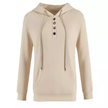 Женский модный однотонный топ с длинным рукавом L хаки