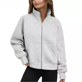 Женский модный однотонный топ с длинным рукавом S