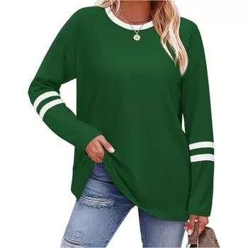 Женский модный однотонный топ с длинным рукавом L