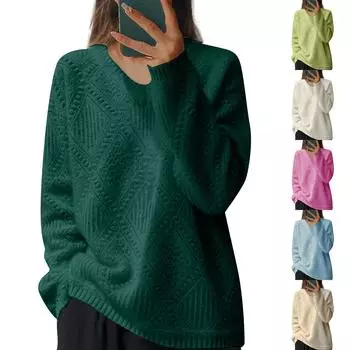 Женский модный однотонный трикотажный свитер с V-образным вырезом, повседневный свитер L бежевый