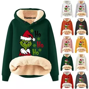 Женский модный плюшевый и утолщенный теплый свободный пуловер с капюшоном с капюшоном L чёрный