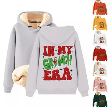 Женский модный плюшевый и утолщенный теплый свободный пуловер с капюшоном с капюшоном L