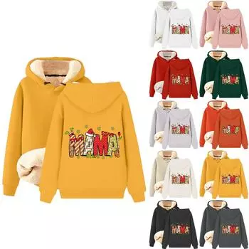 Женский модный плюшевый и утолщенный теплый свободный пуловер с капюшоном с капюшоном L