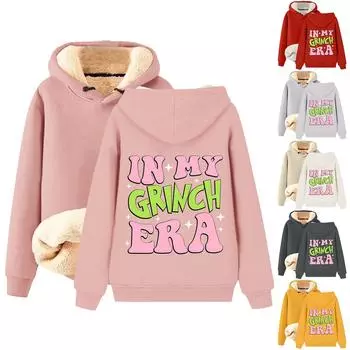 Женский модный плюшевый и утолщенный теплый свободный пуловер с капюшоном с капюшоном L красный