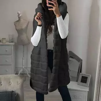 Женский модный плюшевый жилет без рукавов с капюшоном из искусственного меха, верхняя одежда и верхняя одежда S белый