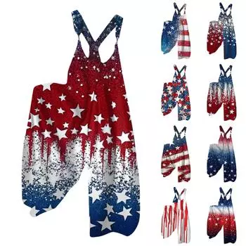 Женский модный повседневный комбинезон с широкими штанинами и бретелями сзади M