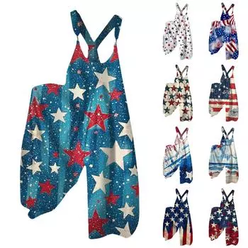 Женский модный повседневный комбинезон с широкими штанинами и бретелями сзади XL