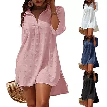 Женский модный повседневный купальник с карманами и v-образным вырезом, блузка, шифоновое бикини, пляжное платье S белый