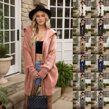 Женский модный повседневный однотонный кардиган с карманами на лацканах, три пуговицы, свитер средней длины, пальто L бежевый