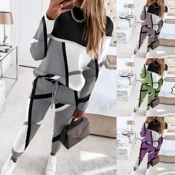 Женский модный повседневный однотонный топ с принтом, брючный костюм XXXL зелёный