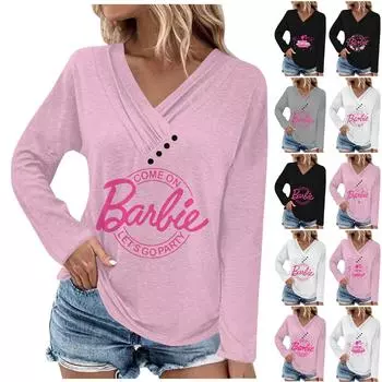 Женский модный повседневный однотонный женский длинный топ с рюшами на груди и v-образным вырезом и длинными рукавами XL хаки