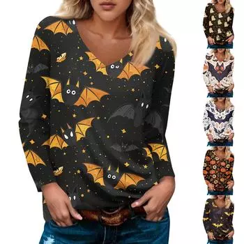 Женский модный повседневный пуловер с длинным рукавом и V-образным вырезом, рукавом реглан и принтом S золотой