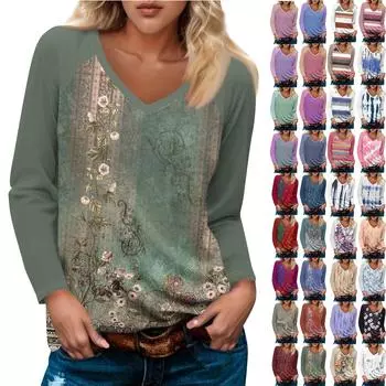 Женский модный повседневный пуловер с длинным рукавом и V-образным вырезом, рукавом реглан, однотонный топ L синий