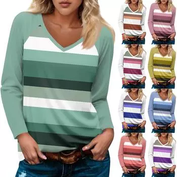 Женский модный повседневный пуловер с длинным рукавом и V-образным вырезом, рукавом реглан, однотонный топ XL
