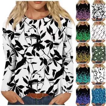 Женский модный повседневный пуловер с круглым вырезом и длинными рукавами в стиле ретро L армия зеленый