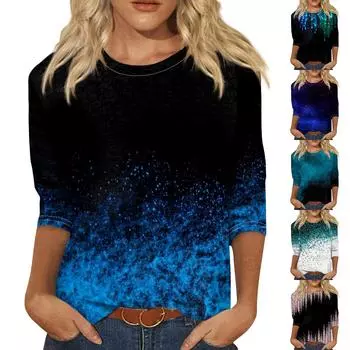 Женский модный повседневный пуловер с рукавами 3/4 и воротником-стойкой