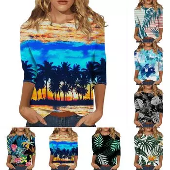 Женский модный повседневный пуловер с рукавами 3/4 и воротником-стойкой