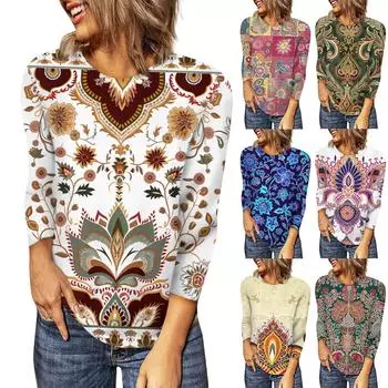 Женский модный повседневный пуловер с рукавами 3/4 и воротником-стойкой L