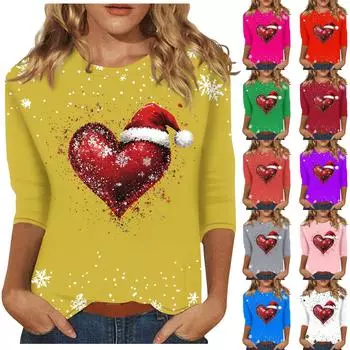 Женский модный повседневный пуловер с рукавами 3/4 и воротником-стойкой L синий