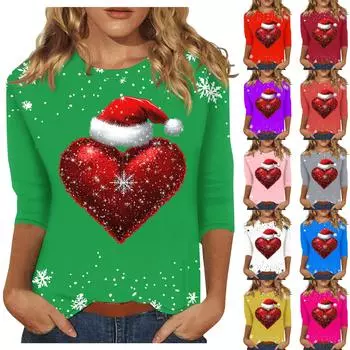 Женский модный повседневный пуловер с рукавами 3/4 и воротником-стойкой XL синий