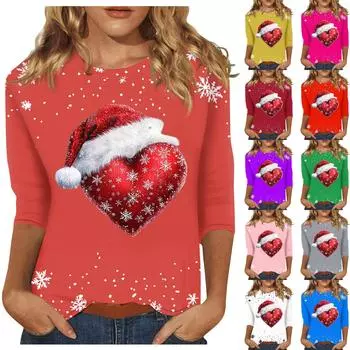 Женский модный повседневный пуловер с рукавами 3/4 и воротником-стойкой XXL