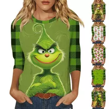 Женский модный повседневный пуловер с рукавами 3/4 и воротником-стойкой L