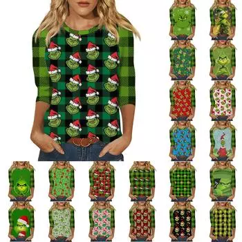 Женский модный повседневный пуловер с рукавами 3/4 и воротником-стойкой L армия зеленый