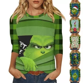 Женский модный повседневный пуловер с рукавами 3/4 и воротником-стойкой L армия зеленый