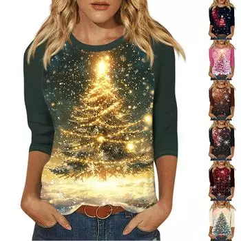 Женский модный повседневный пуловер с рукавами 3/4 и воротником-стойкой XXXL чёрный