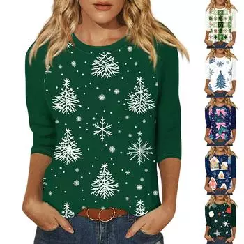 Женский модный повседневный пуловер с рукавами 3/4 и воротником-стойкой XXL