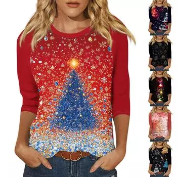 Женский модный повседневный пуловер с рукавами 3/4 и воротником-стойкой XL чёрный