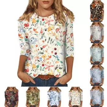 Женский модный повседневный пуловер с рукавами 3/4 и воротником-стойкой и карманами L