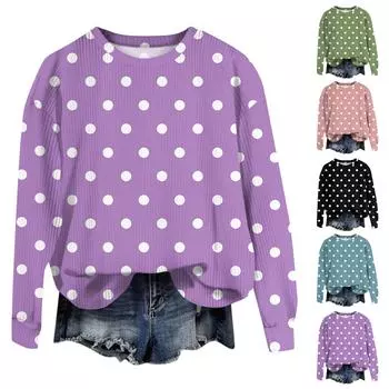 Женский модный повседневный шерстяной трикотажный пуловер с длинным рукавом и круглым вырезом L чёрный