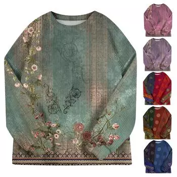 Женский модный повседневный шерстяной трикотажный пуловер с длинным рукавом и круглым вырезом L кофейный