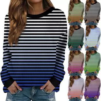 Женский модный повседневный шерстяной трикотажный пуловер с длинным рукавом и круглым вырезом XL