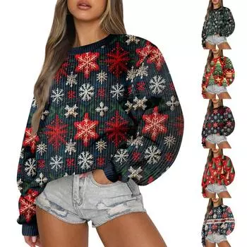 Женский модный повседневный шерстяной трикотажный пуловер с длинным рукавом и круглым вырезом L