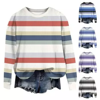 Женский модный повседневный шерстяной трикотажный пуловер с длинным рукавом и круглым вырезом XXL